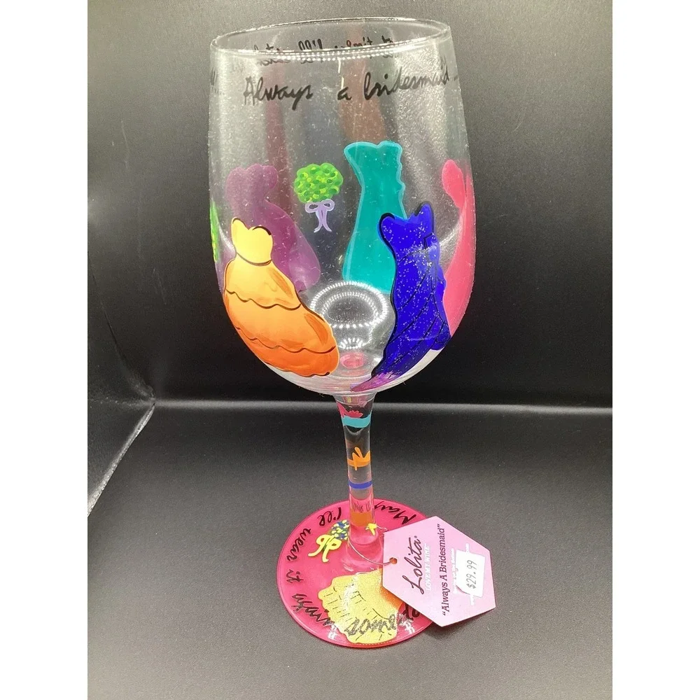 Lot Of 4 Lolita Wedding Wine Glasses-Bride Bachelorette Bridesmaid Mother Of Bri
